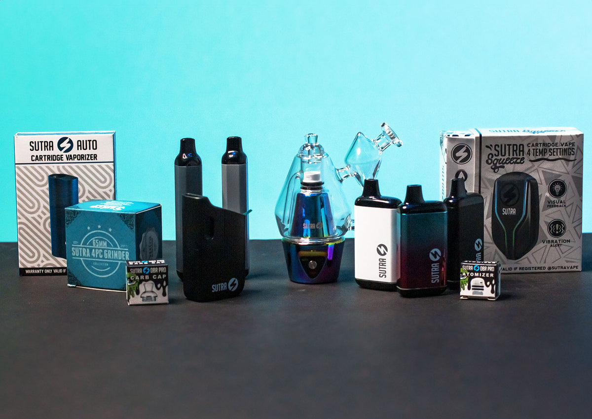 Sutra Products on blue background