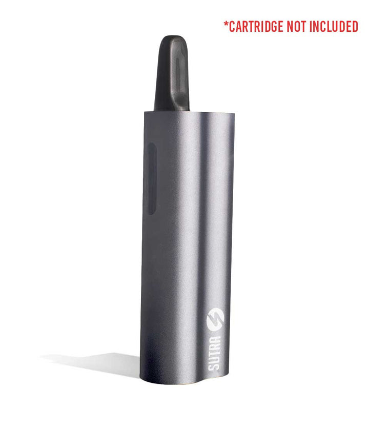 Gunmetal side view Sutra Vape Auto 510 Thread Battery on white background