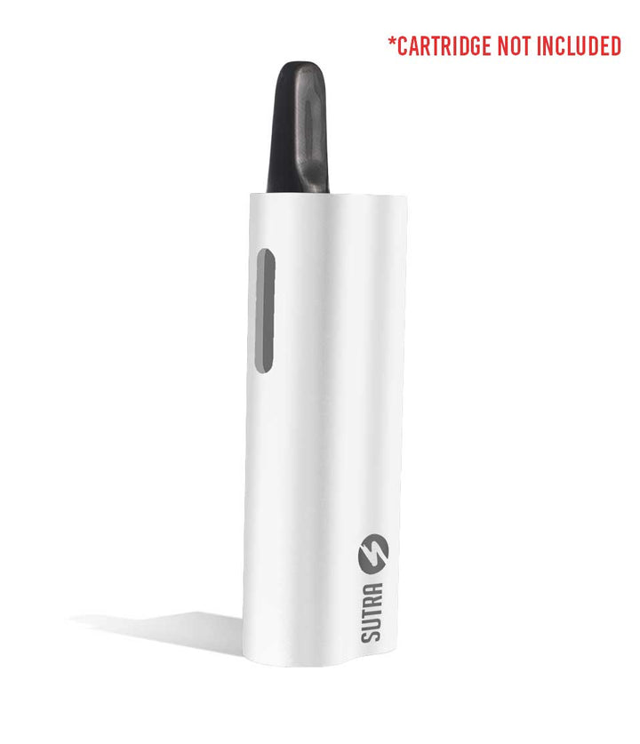 Pearl White side view Sutra Vape Auto 510 Thread Battery on white background